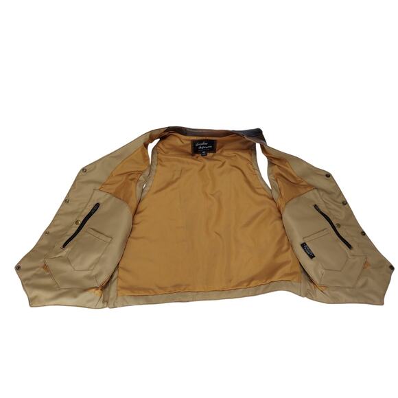 Leather Biker Vest Brown Buffalo Hide Concealed Carry Vest-Leather Supreme Sz 48 - Picture 6 of 13